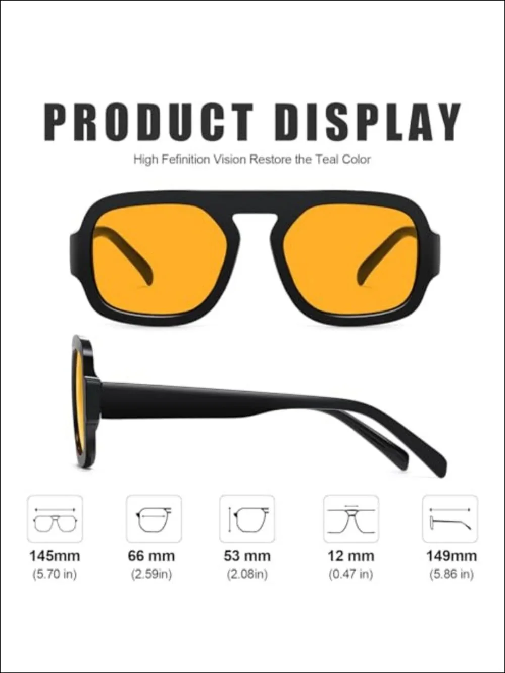 Retro Square Aviator Sunglasses 70s Vintage Flat Top UV400 Full Frame 3 Pack